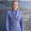 HIGH STREET Newest Star Style 2022 Runway Designer Suit Set Belted Short Blazer Mini Skirt Suit