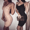 Newest Women Bandage Sleeveless Sling Casual Party Low Chest Sexy Black Pink Night Mini Pencil Dress