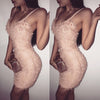 Newest Women Bandage Sleeveless Sling Casual Party Low Chest Sexy Black Pink Night Mini Pencil Dress