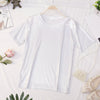 HISUMA Elegant Women Summer Short Sleeve O-neck Bling Basic Shirt Casual Loose Size Elastic Slim High Waist Pullover Blouse Tops