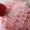 Pink Three-layer Pleated Chiffon Beautiful Lace Ribbon Fabric DIY Handmade Wedding Dress Skirt Clothes Hat Making Doll Trim
