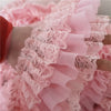 Pink Three-layer Pleated Chiffon Beautiful Lace Ribbon Fabric DIY Handmade Wedding Dress Skirt Clothes Hat Making Doll Trim