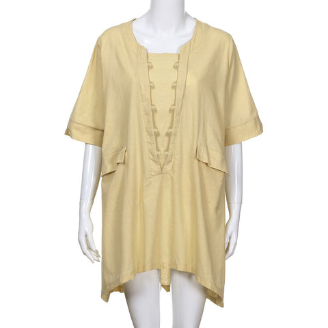 HOT Plus Size 6XL Summer Casual White Women Blouse Shirt 2022 Female Shirt Loose Short Sleeve Lady Long Shirts