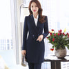 2022 New Winter Women Long Blazer Elegant Long Sleeve Formal  For Office Lady Black Blue Red