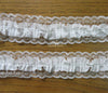 5 Yard White 2-Layer Gathered Fabric Embroidered Lace Trim Ribbon Handmade Wedding Dress Bridal Sewing Craft Decoration