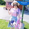 summer skirts twinsets women pink strip sequins tees top Blouses+ bear cartoon appliques ripped denim skirts suit NS638