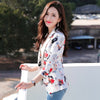 Spring autumn printed small suit jacket seven-point sleeve short women's 2022 new fashion office suit jacket large size M-XXXL
