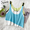 Syiwidii Fake 2 Pieces Screw Thread Camis Women Casual Sexy Patchwork Tops Knitted Tank Tops Summer 2022 Fashion New Clothing