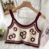 Syiwidii Embroidery Floral Screw Thread Camis Women Casual Sexy Crop Tops Knitted Tank Tops Summer 2022 Fashion New Clothing