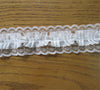 5 Yard White 2-Layer Gathered Fabric Embroidered Lace Trim Ribbon Handmade Wedding Dress Bridal Sewing Craft Decoration