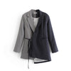 2023 Spring Women Blazer Jacket Color Matching Lace Waist Women Suit Jacket Women Long Coat BL044