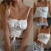 Sexy Summer Women Bandage Tank Top Fashion Ladies Sleeveless Strapless Ruched Slim Crop Top Camisole Female Clothing Tanks D6#