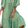 Ankle-length Breathable Lantern Sleeve Printing Long Dress Women Accessory
