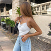 2022 Fashion Trend Women Sexy Crop Top Basic Sleeveless Backless Solid Color Camisole Tank Bandage Stylish Ladies Party Sun-Tops