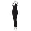 Cryptographic Cut Out Sexy Backless Halter Maxi Dress Bodycon Outfits Women's Long Dresses Elegant Club Party Vestidos