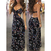 Sexy Women Summer Vintage Boho Backless Long Maxi Evening Party Beach Dress Floral Sundress