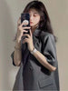 Half-sleeve Blazers Women Basic Leisure Simple Pure Loose All-match Ladies Temperament Korean Style Classic Stylish Summer Retro