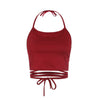 Halter Sexy Tank Tops Women Bandage Hollow Strapless Top Off Shoulder Strappy Top Vetement Fem Summer Croptop #0951
