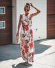 Halter Style Casual Loose Female Summer Floral Dress Boho Long Maxi Holiday Party Sleeveless Dress Clothes