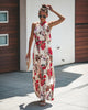 Halter Style Casual Loose Female Summer Floral Dress Boho Long Maxi Holiday Party Sleeveless Dress Clothes