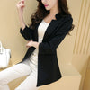 Women Spring Autumn One Button Ladies Slim Small Suit Jacket Women Blazer Pink/Yellow/Black/Sky Blue S/M/L/XL