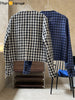 HanOrange 2023 Early Autumn Retro Literary Style Linen Plaid Suit Jacket Women Loose Profile High Waist Short Blazer Female