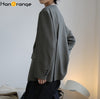 HanOrange Early Autumn Japanese Style Loose Blazer Women Designer Style Neutral Profile Suit Jacket Single Breasted Outwear
