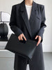 HanOrange Over Knee Long Blazer Women Spring Autumn Long Overcoat Female Black Long Trench Coat Women