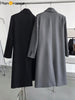 HanOrange Over Knee Long Blazer Women Spring Autumn Long Overcoat Female Black Long Trench Coat Women