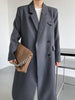 HanOrange Over Knee Long Blazer Women Spring Autumn Long Overcoat Female Black Long Trench Coat Women