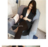 Single One Button Autumn 2022 Slim Women Long Blazer Jacket Gray/Green/Black 3XL Plus Size
