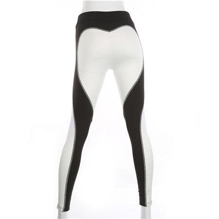 Women Sexy Push Up Workout Leggings Peach Heart Shaped Mesh Patchwork Fitness Pants Black Color butt lifting Leggins