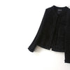 Handmade 2022 Runway Designer Luxury Fashion Tweed Blazer Suits O Neck Black Blazers Front Pockets With Pearls