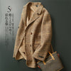 Handmade Women Wool Blazer 90%Wool Plaid Office Lady Blazer 2023 Autumn Winter Two Pocket Jacket Wool Coat Female K631