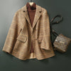 Handmade Women Wool Blazer 90%Wool Plaid Office Lady Blazer 2023 Autumn Winter Two Pocket Jacket Wool Coat Female K631