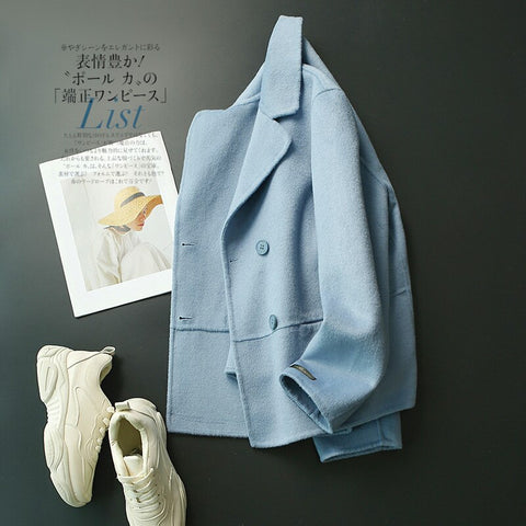 Handmade Wool Jacket Coat For Women 90% Wool Office Lady Blazer 2023 Autumn Winter Jacket Wool Coat Female K676