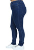Hanezza Plus Size Women 2022 Summer Clothing Stitch Detailed Pocket High Rise Full-Length Elegant Denim Trousers + 2XL - 7XL + Large Size Highly Seasonal Chic Jeans 44 - 54 EU Streetwear Female Dark Blue, Blue