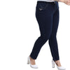Hanezza Plus Size Women 2022 Summer Clothing Stone And Bead Pocket Detailed High Rise Skinny Elegant Denim Trousers 2XL - 7XL Large Size Highly Seasonal Chic Jeans 44 - 54 EU Casual Wear Female Dark Blue, Blue