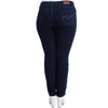 Hanezza Plus Size Women 2022 Summer Clothing Stone And Bead Pocket Detailed High Rise Skinny Elegant Denim Trousers 2XL - 7XL Large Size Highly Seasonal Chic Jeans 44 - 54 EU Casual Wear Female Dark Blue, Blue