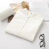 Oxford Blouse Office Women Button Shirt Long Sleeve Turn Down Collar Solid Ladies Top White Blue Shirt 2022 Autumn New