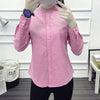 Oxford Blouse Office Women Button Shirt Long Sleeve Turn Down Collar Solid Ladies Top White Blue Shirt 2022 Autumn New