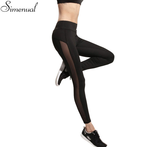 Harajuku 2022 athleisure leggings women mesh splice fitness slim black legging sportswear clothing new leggins hot bodybuilding