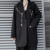 Harajuku Autumn Women Jackets Black Oversized Gothic Punk Hip Hop Solid Vintage Blazer Coats Women Chic Chain Loose Suit Jacket