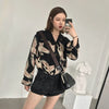 Harajuku Fashion Vintage Chic Crane Printed Women Blouses Shirts 2022 Autumn Long Sleeve Chiffon Geometric Loose Femme 0845 30