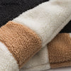 Harajuku Fuzzy Fluffy Lambswool Jacket Winter Parkas Men Color Block Patchwork Thick Warm Coat Streetwear Hip Hop Casual Outwear