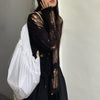 Harajuku Gothic Oversized Knitted Sweater Hollow Out Hole See Through Pullovers Emo Sweaters Streetwear Grunge Clothes Y2k Tops