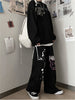 Harajuku Graffiti Print E Girl Wide Leg Y2k Women Goth Gothic Streetwear Trousers High Waist Loose Casual Female Pants