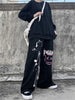 Harajuku Graffiti Print E Girl Wide Leg Y2k Women Goth Gothic Streetwear Trousers High Waist Loose Casual Female Pants