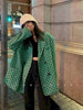 Harajuku Green Plaid Suit Jacket Women's Spring and Autumn 2023 Korean Style Temperament High-end Loose Casual Suit
