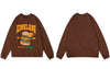 Harajuku Hoodie Sweatshirt Streetwear Hip Hop Hamburger Print Pullover Harajuku Crewneck Casual Cotton Loose Tops Couple